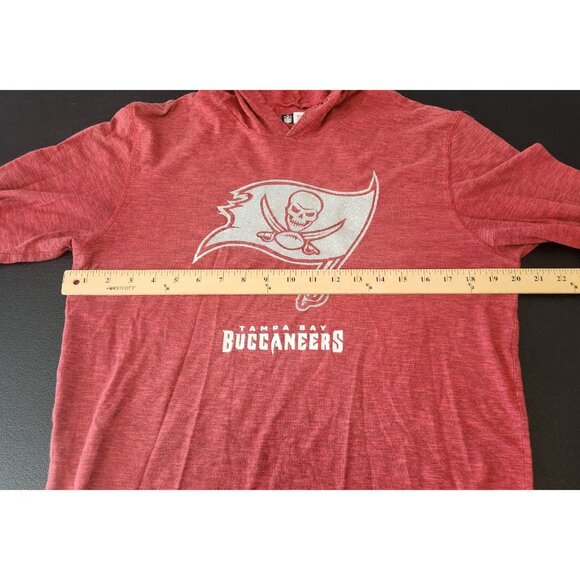 Tampa Bay Buccaneers Hooded Shirt NFL Team‎ Apparel Red Lightweight Mens Medium - Picture 9 of 10